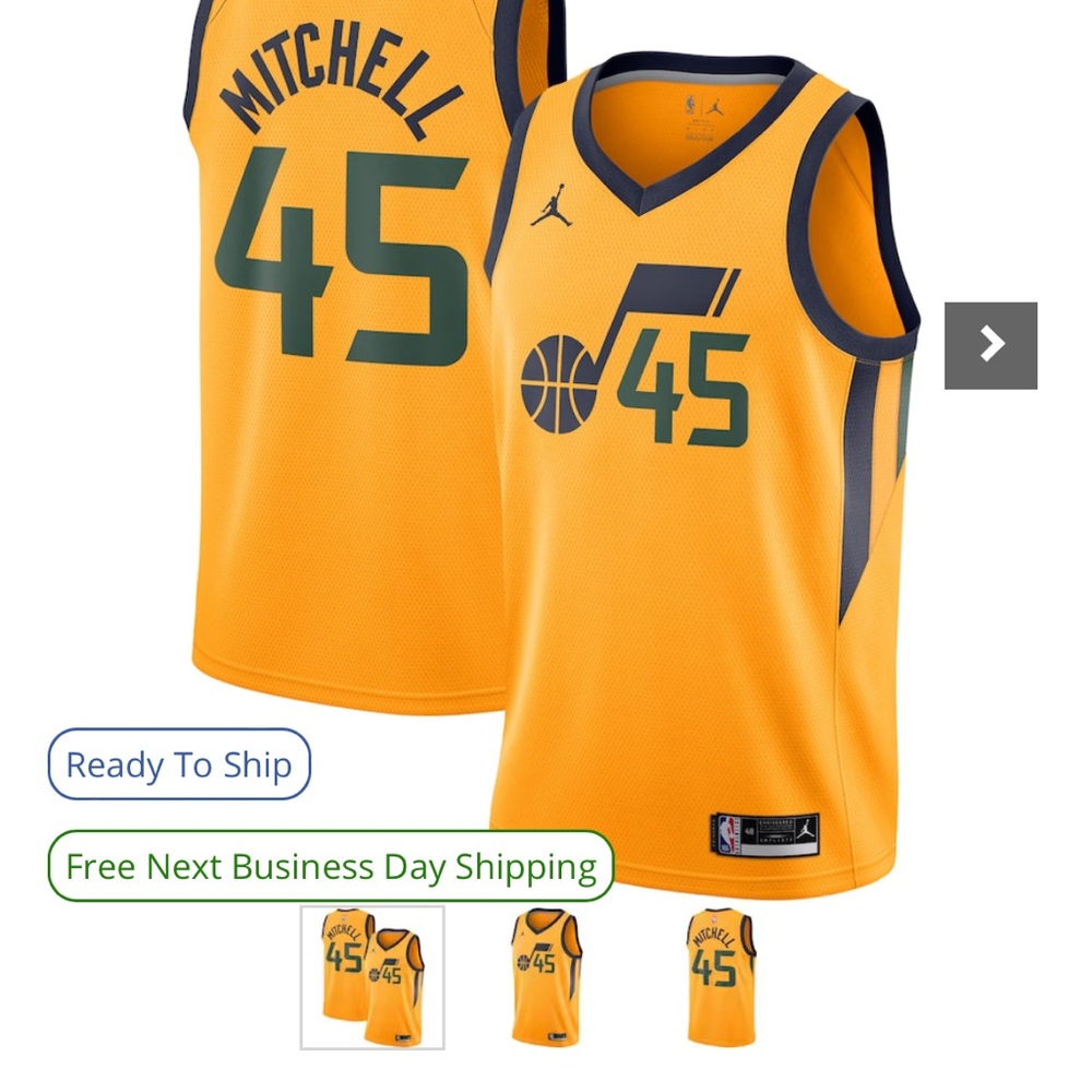 Men's Utah Jazz Donovan Mitchell Jordan Brand Gold